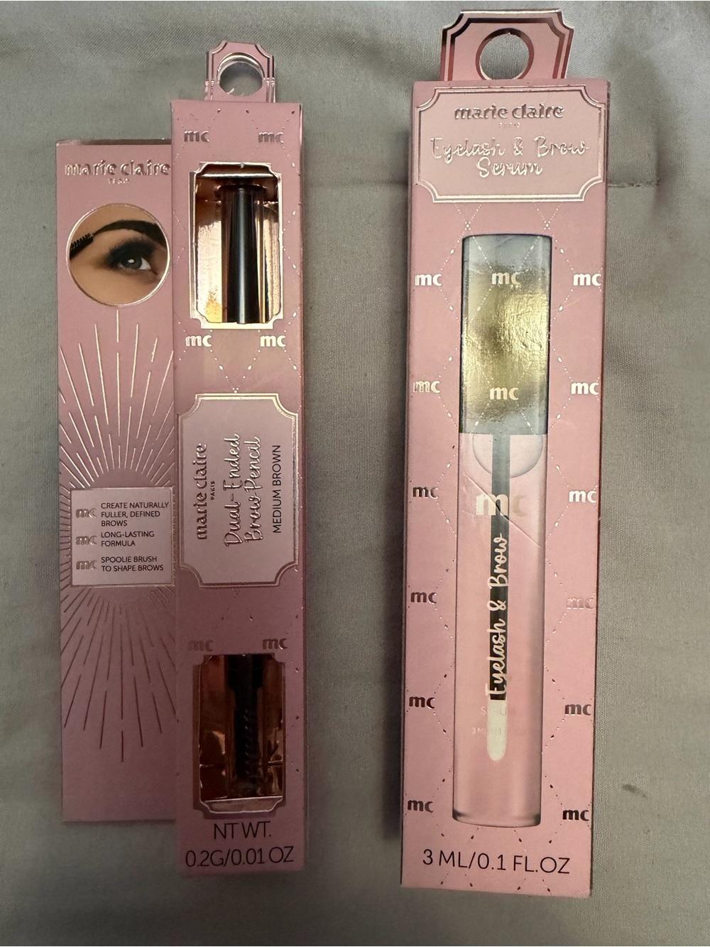 Marie Claire Eyelash & Brow Serum & dual ended brow pencil